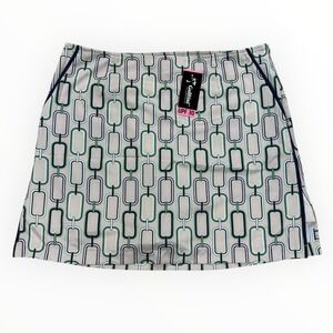 Golftini Skort Womens Size 12 Beige PFLG Let Go Performance Print w UPF30+